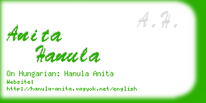 anita hanula business card